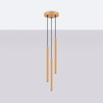 Lampadario a sospensione con filo ARCHE 3xG9/8W/230V oro