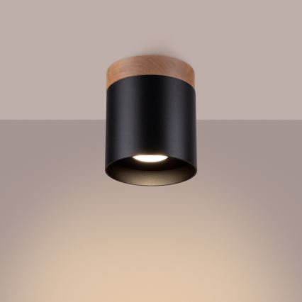 Faretto RIF 1xGU10/10W/230V diametro 12 cm nero