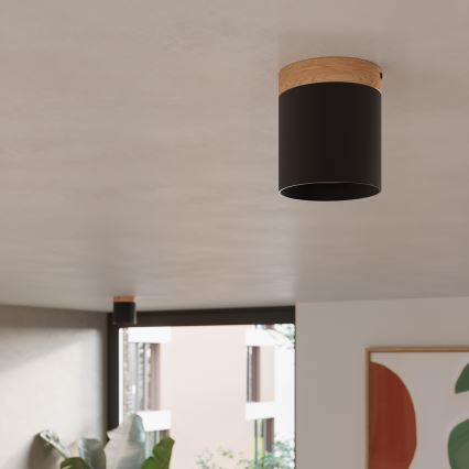Faretto RIF 1xGU10/10W/230V diametro 12 cm nero
