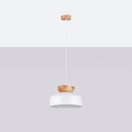 Lampadario a sospensione con filo MARION 1xE27/15W/230V diametro 29,5 cm bianco