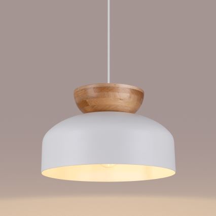 Lampadario a sospensione con filo MARION 1xE27/15W/230V diametro 29,5 cm bianco