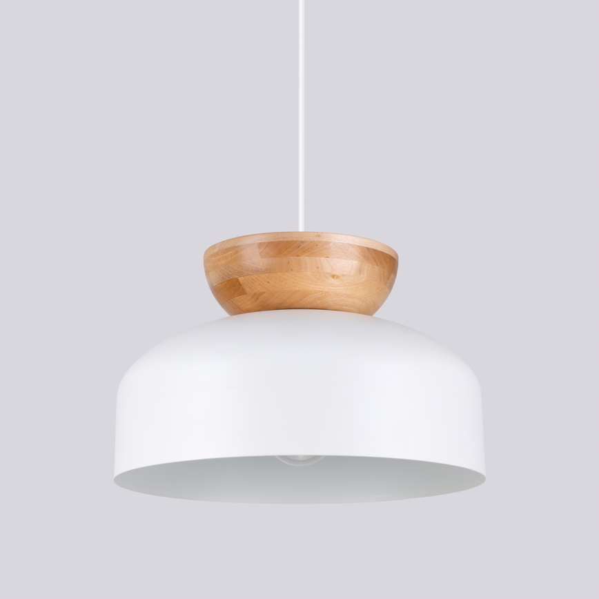 Lampadario a sospensione con filo MARION 1xE27/15W/230V diametro 29,5 cm bianco