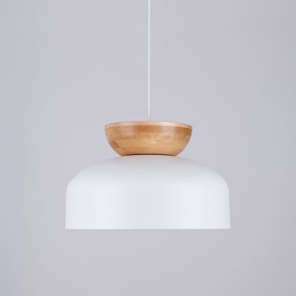 Lampadario a sospensione con filo MARION 1xE27/15W/230V diametro 29,5 cm bianco