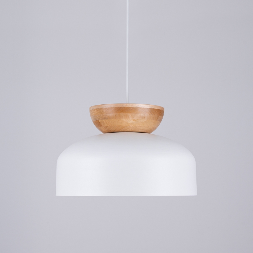 Lampadario a sospensione con filo MARION 1xE27/15W/230V diametro 29,5 cm bianco
