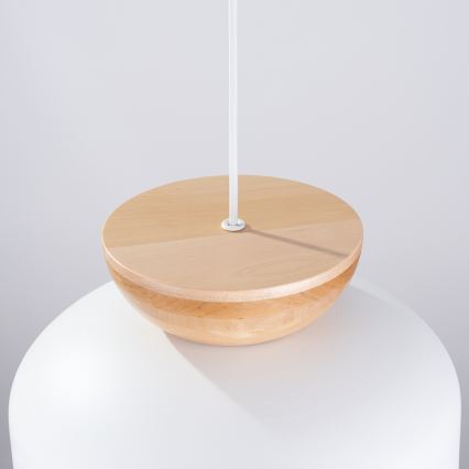 Lampadario a sospensione con filo MARION 1xE27/15W/230V diametro 29,5 cm bianco