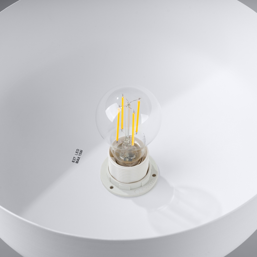 Lampadario a sospensione con filo MARION 1xE27/15W/230V diametro 29,5 cm bianco