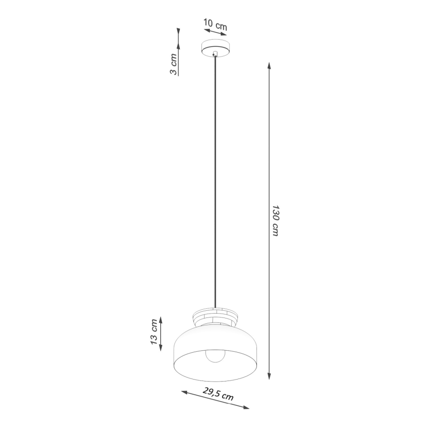 Lampadario a sospensione con filo MARION 1xE27/15W/230V diametro 29,5 cm bianco