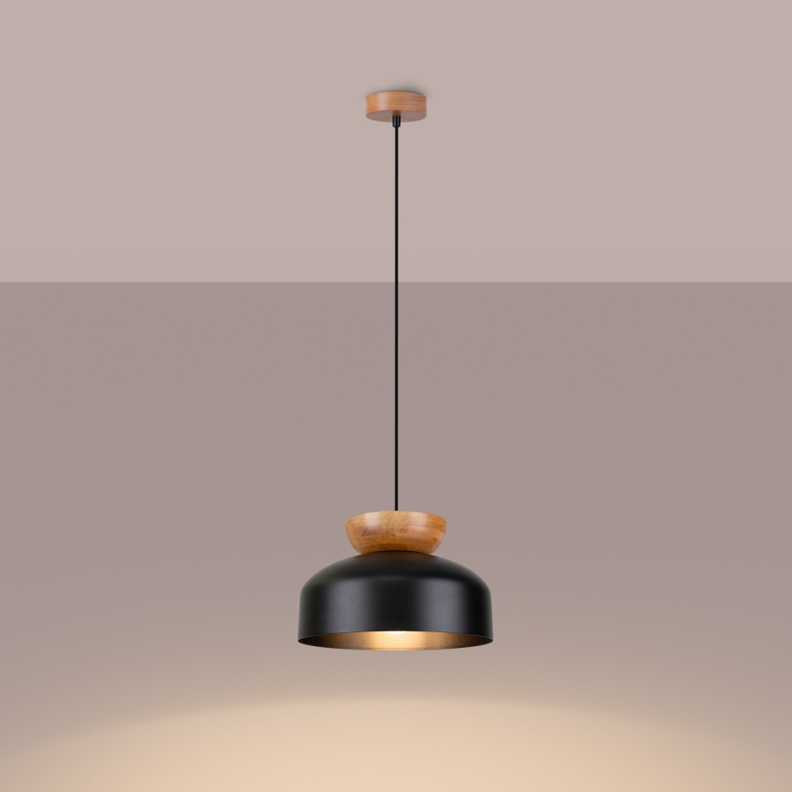 Lampadario a sospensione con filo MARION 1xE27/15W/230V diametro 29,5 cm nero