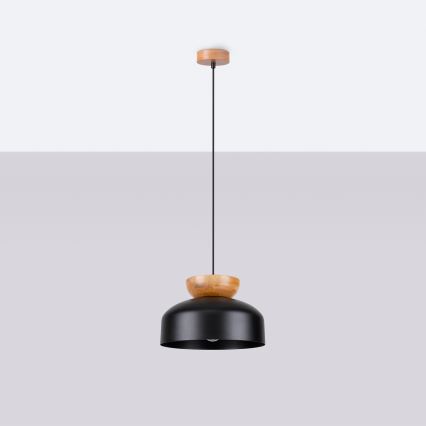 Lampadario a sospensione con filo MARION 1xE27/15W/230V diametro 29,5 cm nero