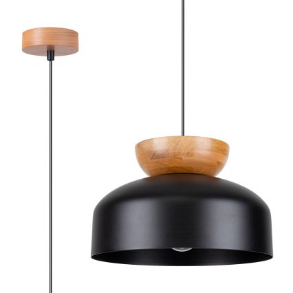 Lampadario a sospensione con filo MARION 1xE27/15W/230V diametro 29,5 cm nero