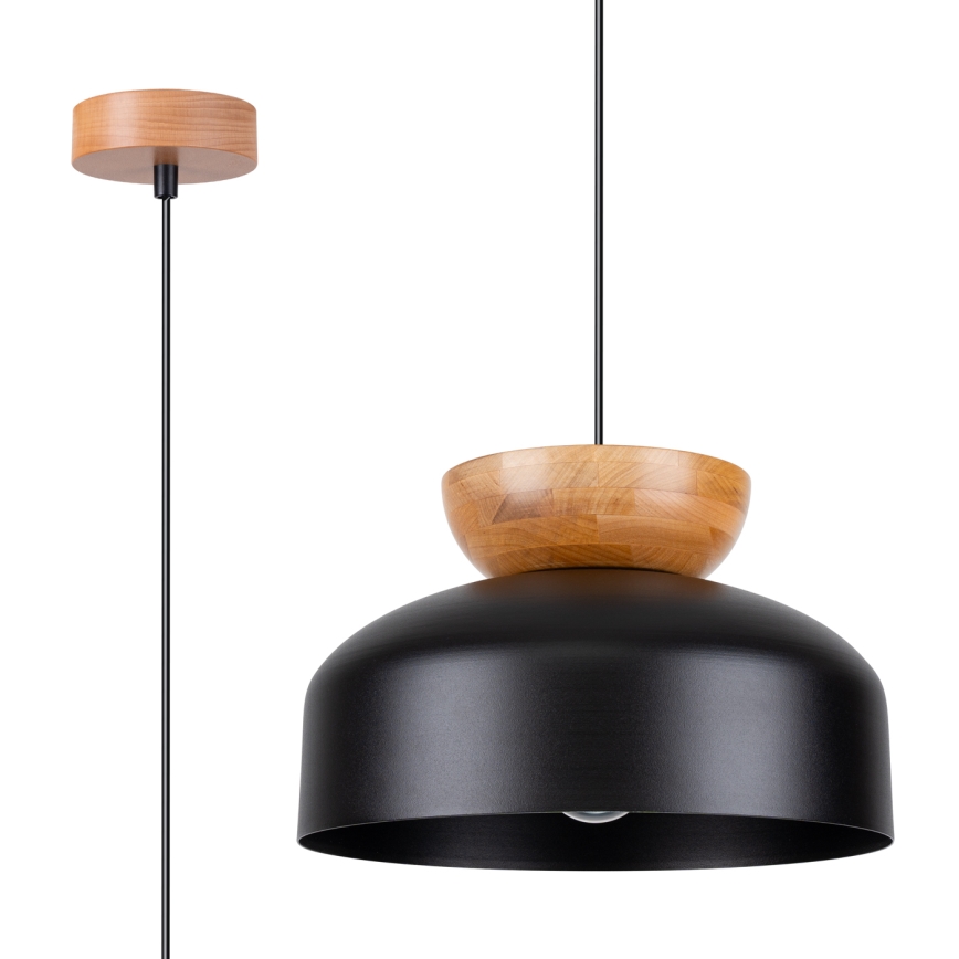 Lampadario a sospensione con filo MARION 1xE27/15W/230V diametro 29,5 cm nero