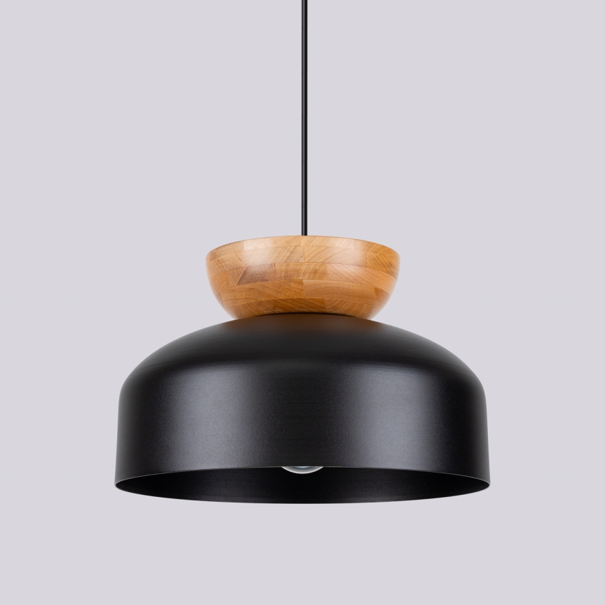 Lampadario a sospensione con filo MARION 1xE27/15W/230V diametro 29,5 cm nero