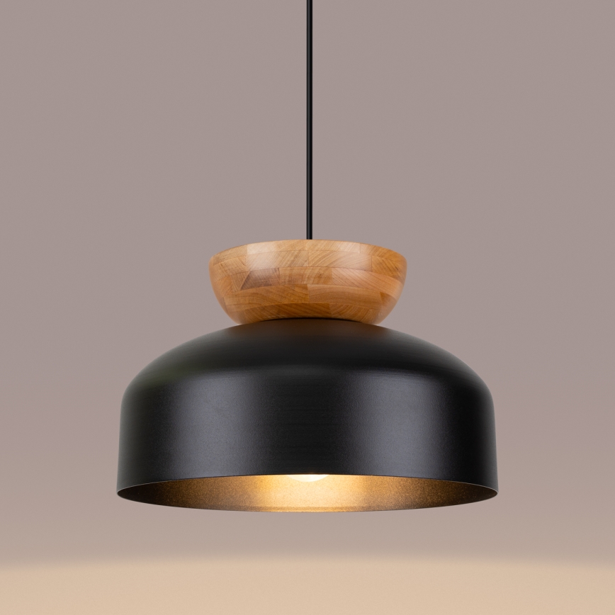 Lampadario a sospensione con filo MARION 1xE27/15W/230V diametro 29,5 cm nero