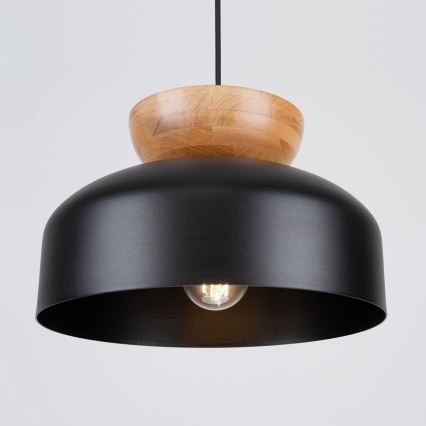 Lampadario a sospensione con filo MARION 1xE27/15W/230V diametro 29,5 cm nero
