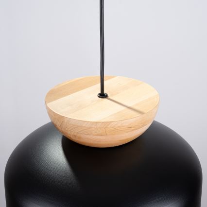 Lampadario a sospensione con filo MARION 1xE27/15W/230V diametro 29,5 cm nero
