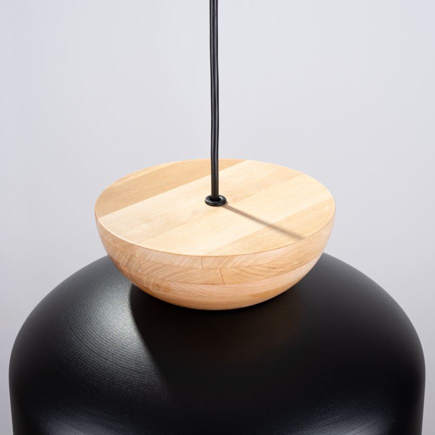 Lampadario a sospensione con filo MARION 1xE27/15W/230V diametro 29,5 cm nero