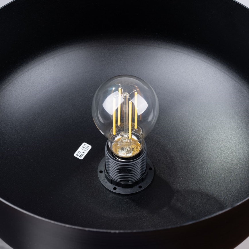 Lampadario a sospensione con filo MARION 1xE27/15W/230V diametro 29,5 cm nero