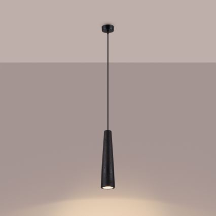 Lampadario a sospensione con filo ELECTRA 1xGU10/10W/230V calcestruzzo/nero