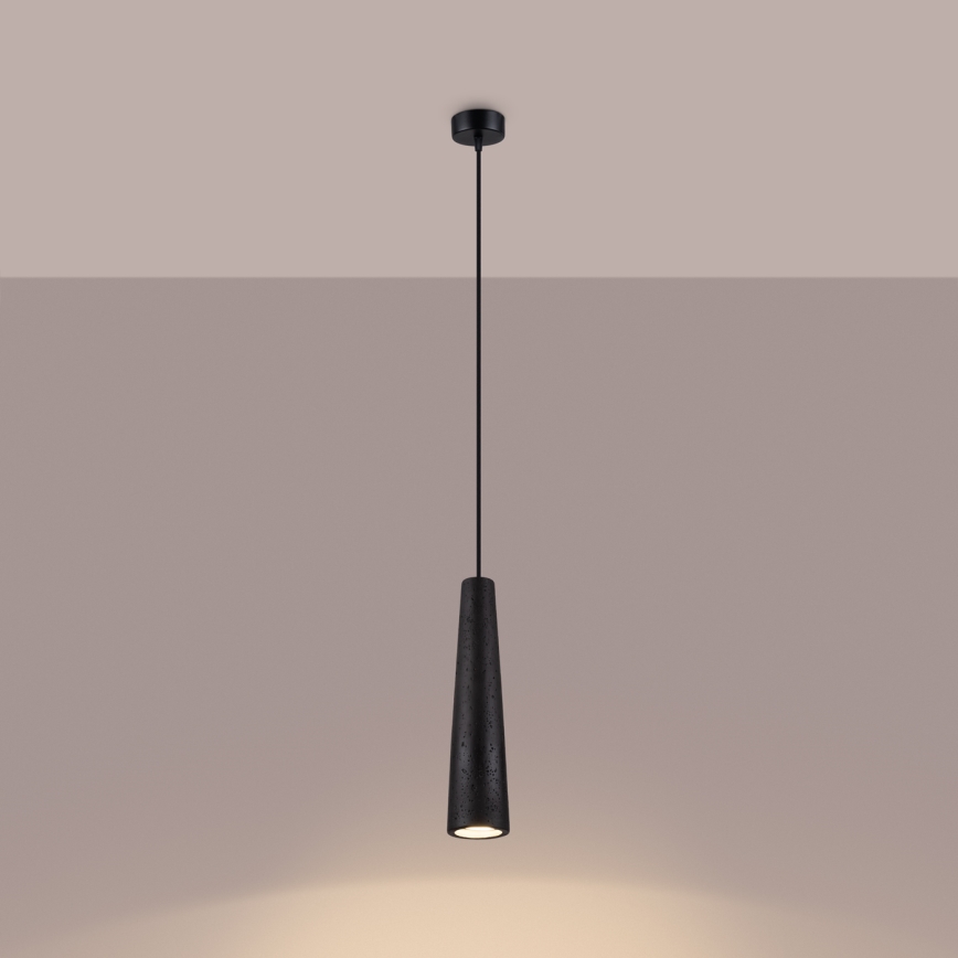 Lampadario a sospensione con filo ELECTRA 1xGU10/10W/230V calcestruzzo/nero