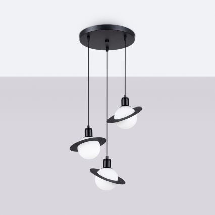 Lampadario a sospensione con filo HYPERION 3xG9/8W/230V nero