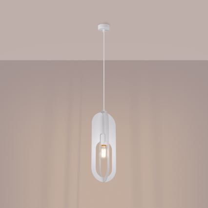 Lampadario a sospensione con filo NICUS 1xE27/15W/230V bianco