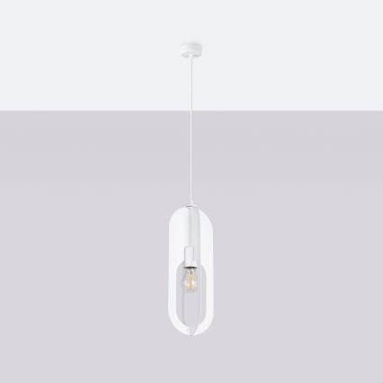 Lampadario a sospensione con filo NICUS 1xE27/15W/230V bianco