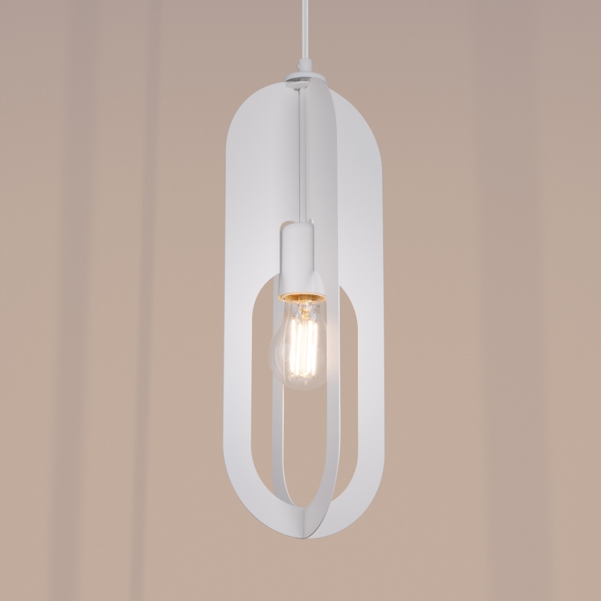 Lampadario a sospensione con filo NICUS 1xE27/15W/230V bianco