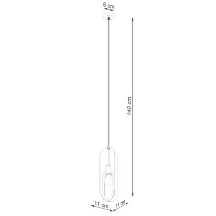 Lampadario a sospensione con filo NICUS 1xE27/15W/230V bianco