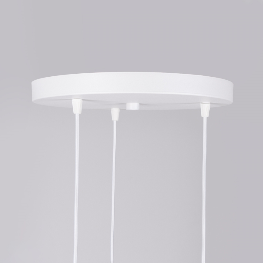 Lampadario a sospensione con filo NICUS 3xE27/15W/230V bianco