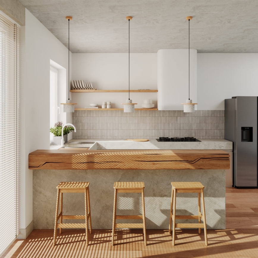 Lampada a sospensione su cavo MAB 1xE27/15W/230V Ø 22 cm cemento/grigio