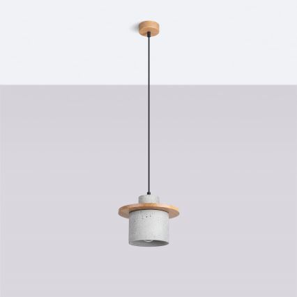 Lampada a sospensione su cavo MAB 1xE27/15W/230V Ø 22 cm cemento/grigio