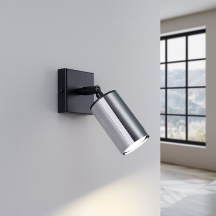 Faretto da parete WINX 1xGU10/10W/230V nero/cromo lucido