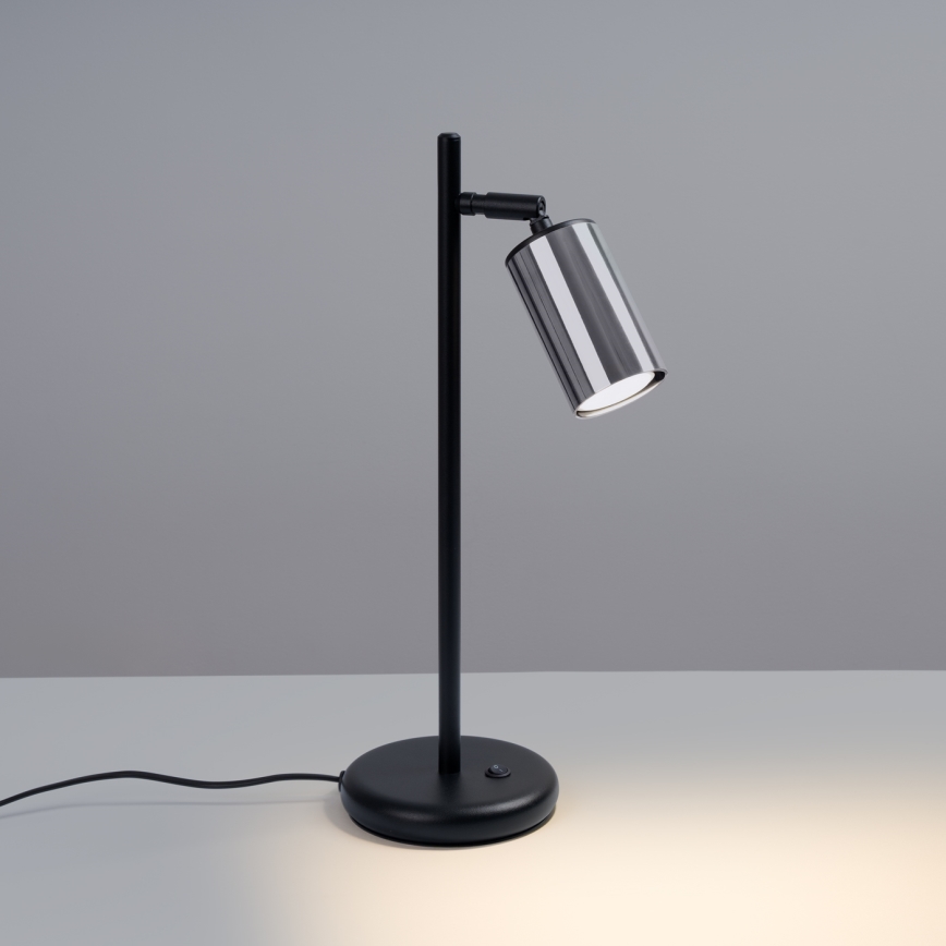 Lampada da tavolo WINX 1xGU10/10W/230V nero/cromo lucido