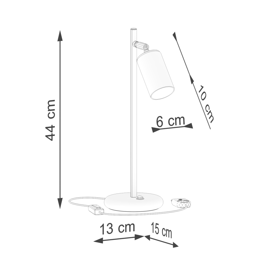 Lampada da tavolo WINX 1xGU10/10W/230V nero/cromo lucido