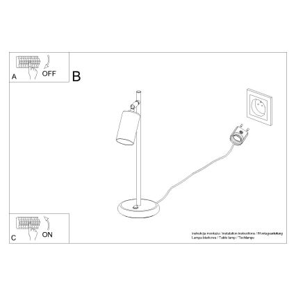 Lampada da tavolo WINX 1xGU10/10W/230V nero/cromo lucido