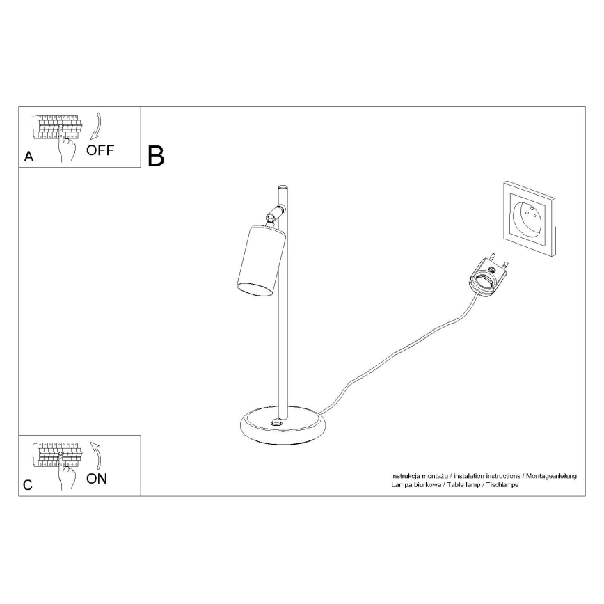 Lampada da tavolo WINX 1xGU10/10W/230V nero/cromo lucido