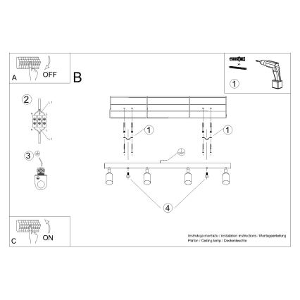 Faretto WINX 4xGU10/10W/230V nero/rame