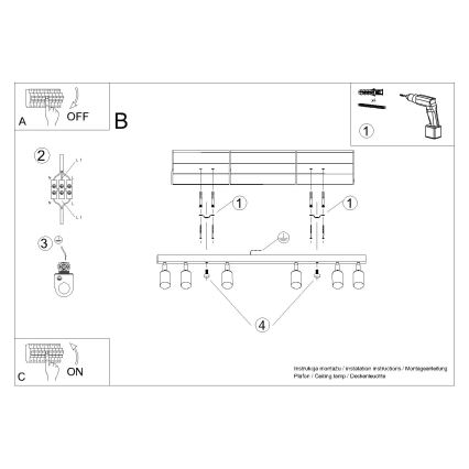 Faretto WINX 6xGU10/10W/230V nero/rame