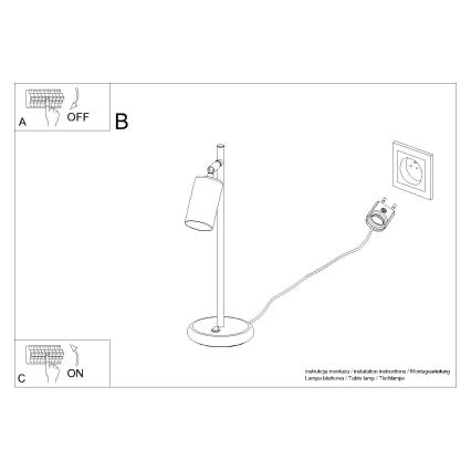 Lampada da tavolo WINX 1xGU10/10W/230V nero/rame