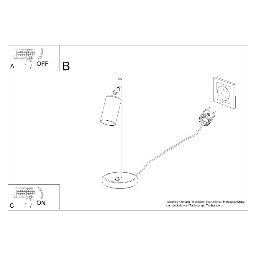 Lampada da tavolo WINX 1xGU10/10W/230V nero/rame