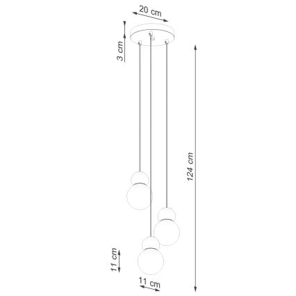 Lampadario a sospensione con filo PEKKA 3xG9/8W/230V bianco