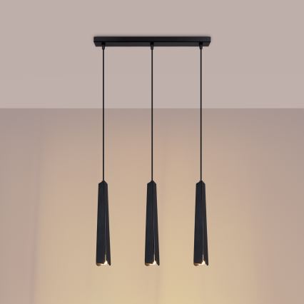 Lampadario a sospensione con filo PRYSM 3xG9/8W/230V nero