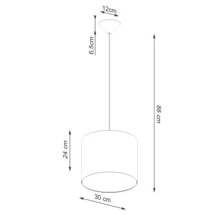 Lampadario a sospensione con filo NOVA 1xE27/15W/230V diametro 30 cm bianco