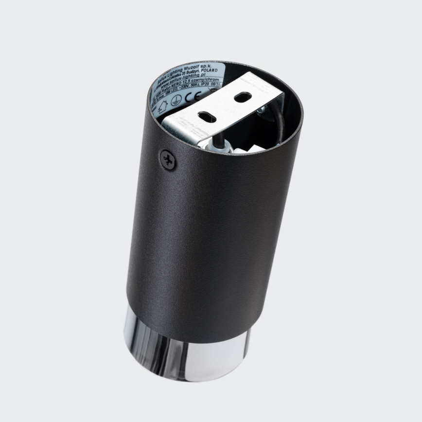 Faretto NERO 1xGU10/10W/230V 12,5 cm nero/cromo lucido