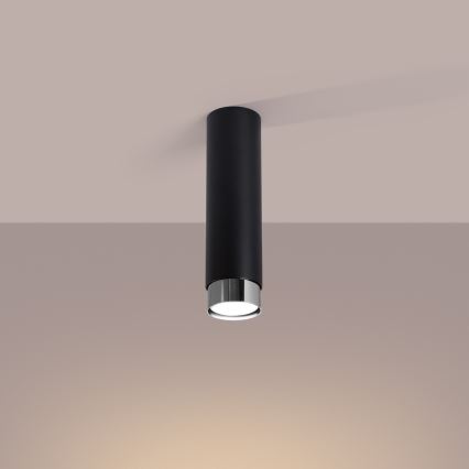 Faretto NERO 1xGU10/10W/230V 22,5 cm nero/cromo lucido