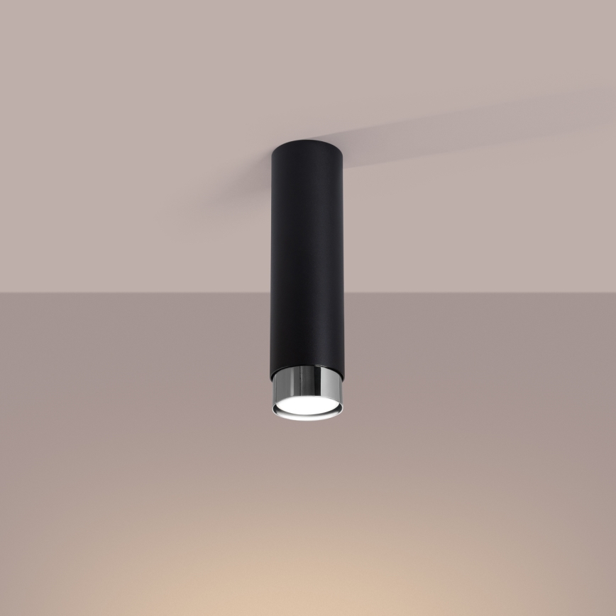 Faretto NERO 1xGU10/10W/230V 22,5 cm nero/cromo lucido