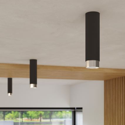 Faretto NERO 1xGU10/10W/230V 22,5 cm nero/cromo lucido