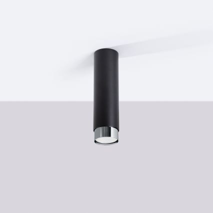 Faretto NERO 1xGU10/10W/230V 22,5 cm nero/cromo lucido
