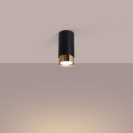 Faretto NERO 1xGU10/10W/230V 12,5 cm nero/oro
