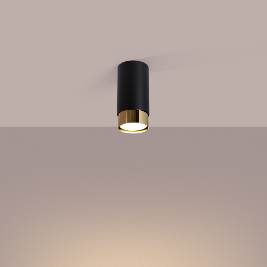 Faretto NERO 1xGU10/10W/230V 12,5 cm nero/oro